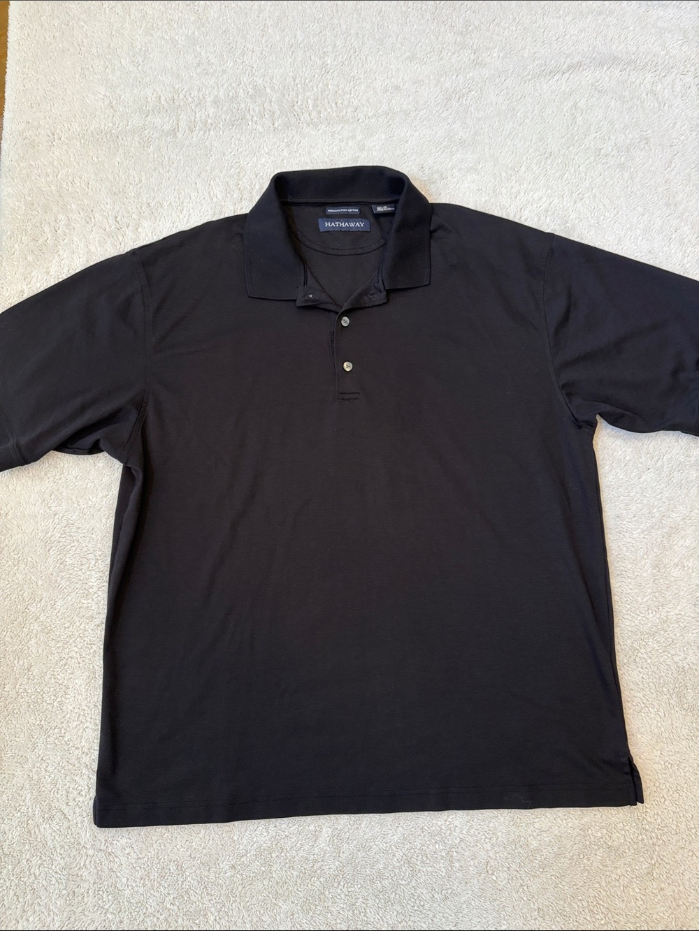 Hathaway Men's Black Polo Shirt - Classic Short Sleeve
